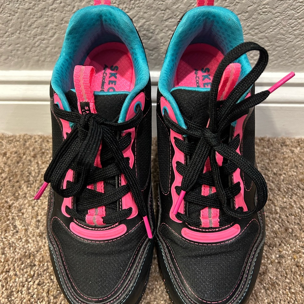 Skechers Black and Pink Athletic Shoes